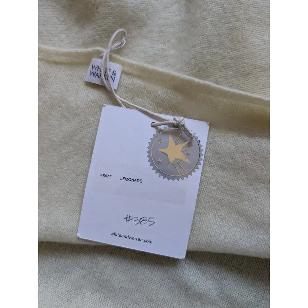 NWT White + Warren 100% Cashmere Travel Wrap 81'' X 36'' Lemonade #9A607